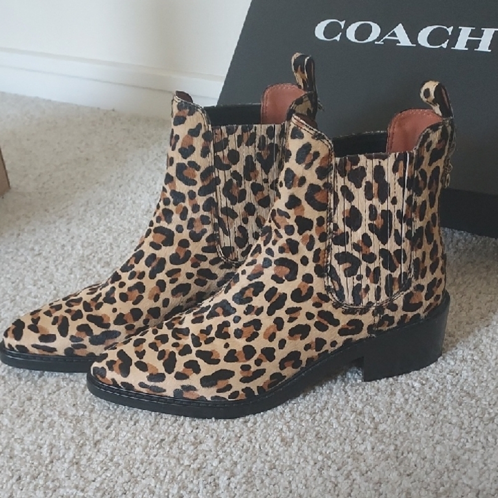 Coach Leopard Print Ankle Boots - Picture 3 of 12